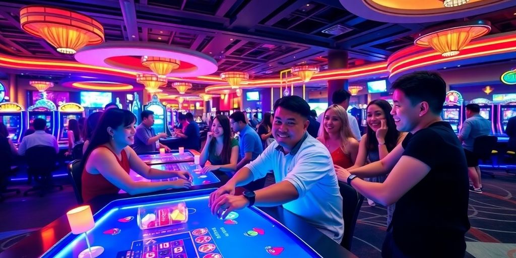 Players enjoying the vibrant atmosphere at Spin PH 88 Casino.