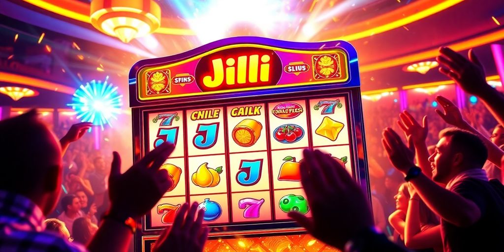 Colorful Jili slot machine with spinning reels and excitement.