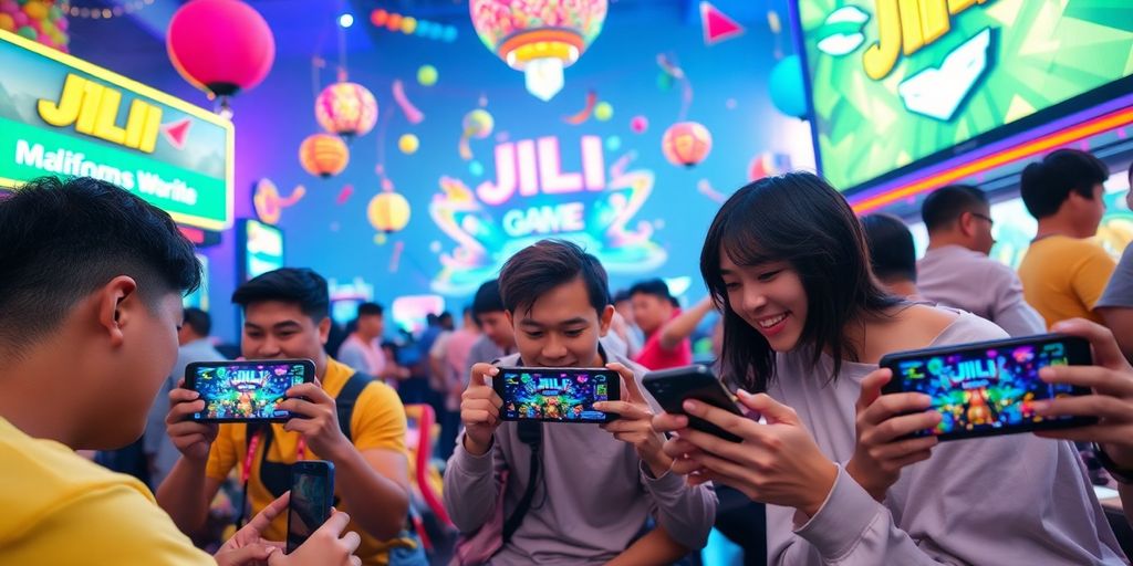 Players enjoying JILI Game 7 with colorful game elements.