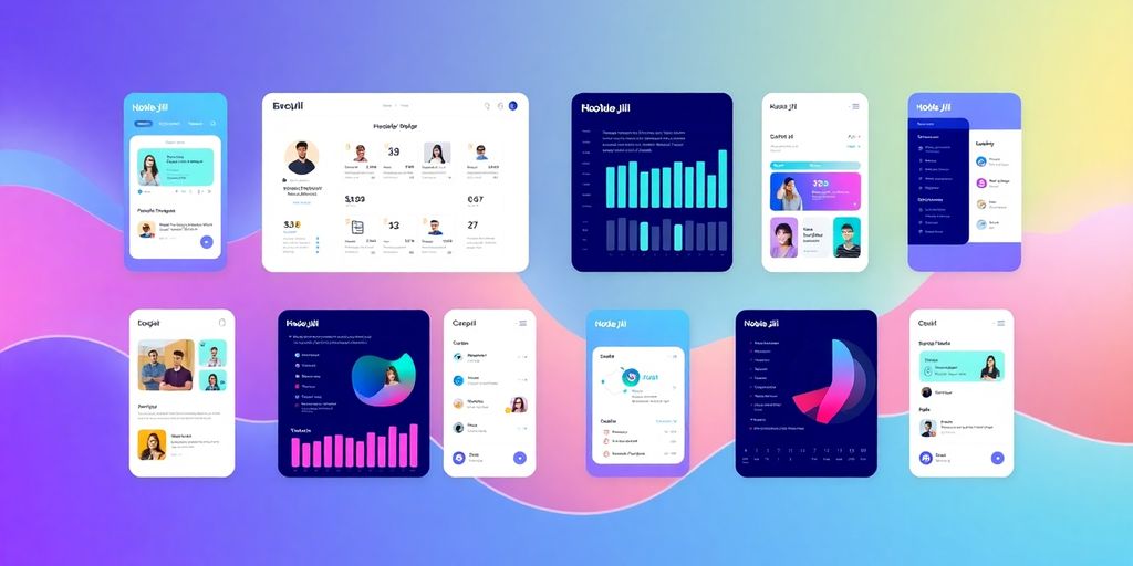 Vibrant overview of Noble Jili platform interfaces.